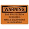 Signmission OSHA Warning Decal, Ear Protct Reqd While Equip Is Opring, 10in X 7in Decal, 10" W, 7" H, Landscape OS-WS-D-710-L-19659 - alternate 1